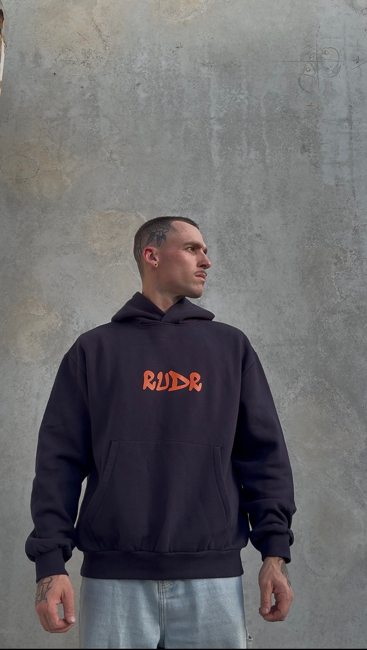 Established Hoodie Navy/Orange